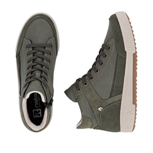 RIEKER - W0171-54 - ZIP/LACE BOOT - Khaki