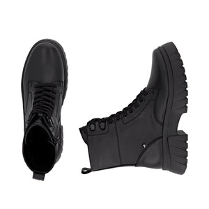 RIEKER - W1870-02 - LACE UP/ZIP BOOT - BLACK