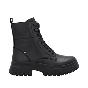 RIEKER - W1870-02 - LACE UP/ZIP BOOT - BLACK