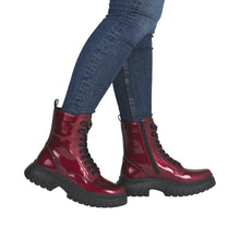 Load image into Gallery viewer, RIEKER - W1870-35 - LACE UP/ZIP BOOT - RED