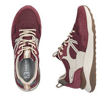 Load image into Gallery viewer, RIEKER - W2501-35 - WEDGE LACE TRAINER -  Bordeaux (NEW IN)