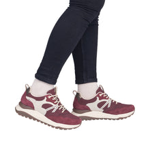 Load image into Gallery viewer, RIEKER - W2501-35 - WEDGE LACE TRAINER -  Bordeaux (NEW IN)