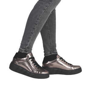 RIEKER - W2601-91 - LACE UP SNEAKER STYLE SHOE - Metallic