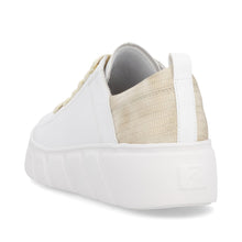 Load image into Gallery viewer, RIEKER - W2602-81 -  LACE UP TRAINER - White/Gold
