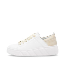 Load image into Gallery viewer, RIEKER - W2602-81 -  LACE UP TRAINER - White/Gold