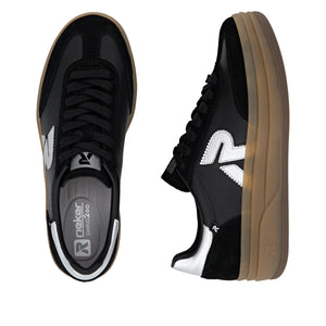 RIEKER - W3700-00 -  LACE UP SNEAKER TRAINER - Black