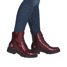 Load image into Gallery viewer, RIEKER - Z2841-33 - LACE UP/ZIP ANKLE BOOT - RED PATENT