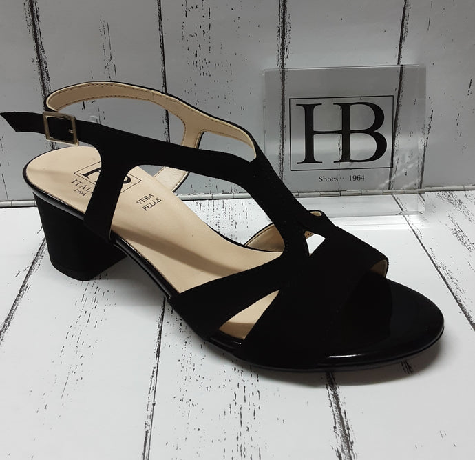 HB Italia - B741 - SUEDE SANDAL - Black