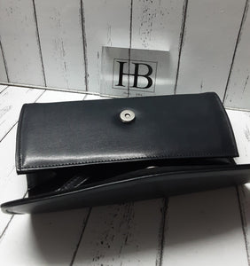 HB Italia - CLAUDIA CLUTCH BAG - Navy Matt Leather