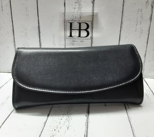 HB Italia - CLAUDIA CLUTCH BAG - Navy Matt Leather