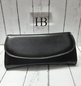 HB Italia - CLAUDIA CLUTCH BAG - Black Matt Leather