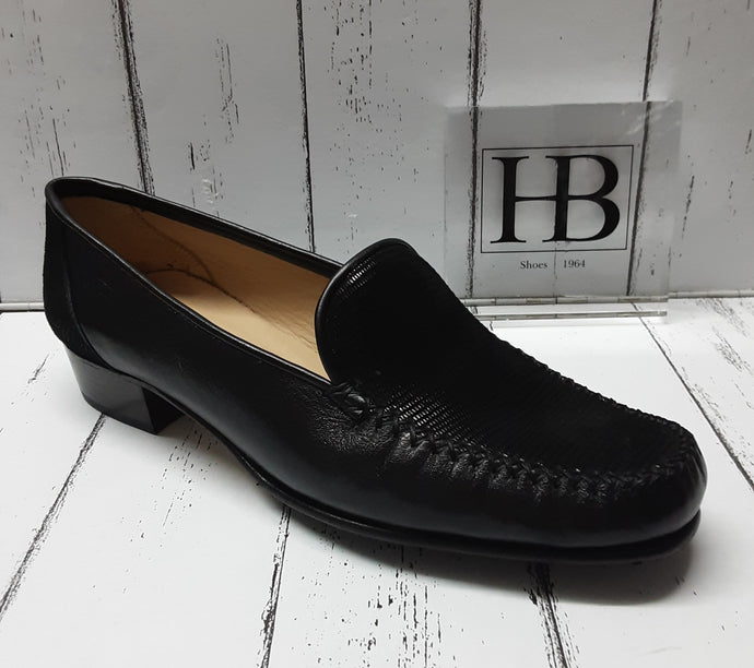 HB Italia - 291 - Leather/Varanus LOAFER  - 5898 - Black