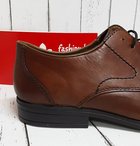 RIEKER - 11610-24 - Leather LACE UP SHOE - Brown (Tan)