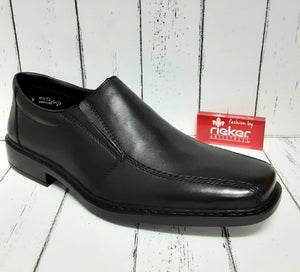 RIEKER - B0872-02 (B0875-01) - Leather SLIP ON SHOE - Black