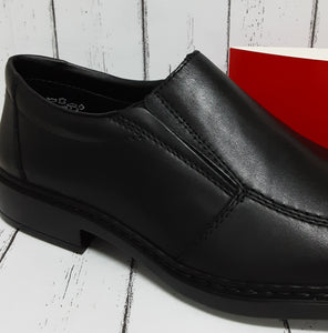RIEKER - B0872-02 (B0875-01) - Leather SLIP ON SHOE - Black
