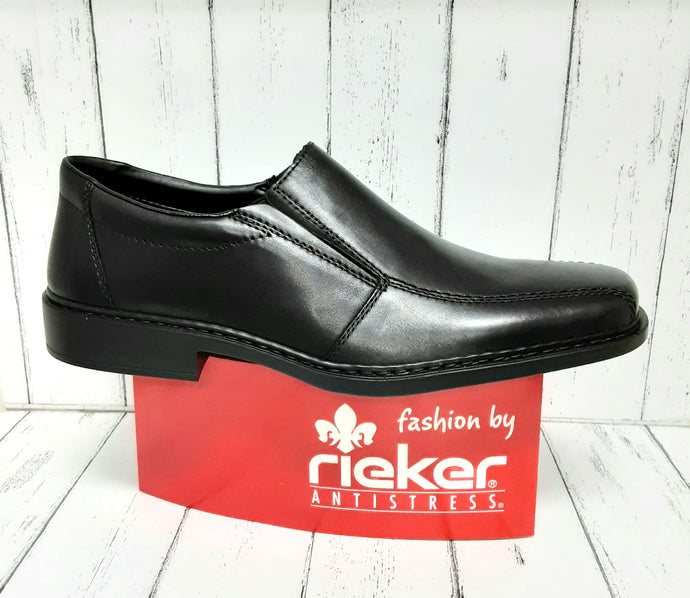 RIEKER - B0872-02 (B0875-01) - Leather SLIP ON SHOE - Black