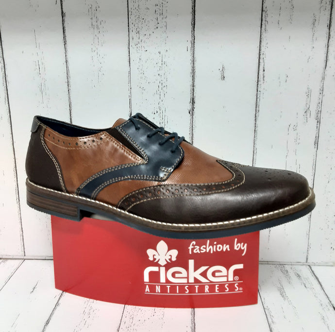 RIEKER - 13520-27 - BROGUE SHOE - Brown Combination