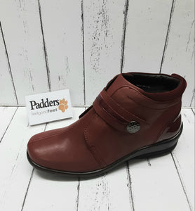 PADDERS - SHIRLEY - 566/12 - STRAP FASTENING ANKLE BOOT - Wine