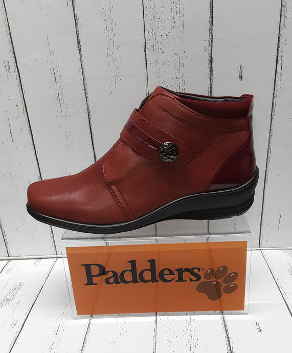 PADDERS - SHIRLEY - 566/12 - STRAP FASTENING ANKLE BOOT - Wine