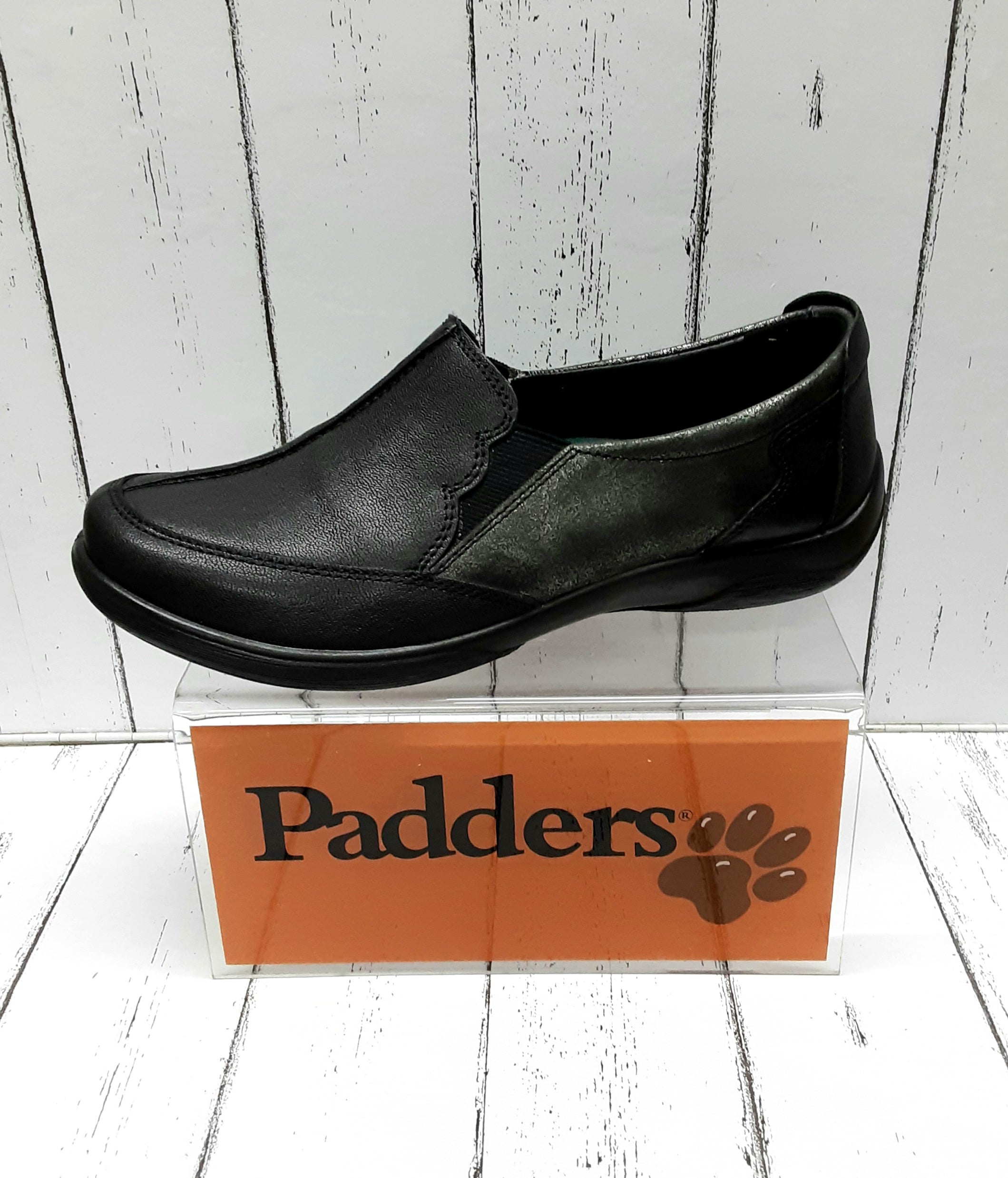 PADDERS FLUTE 874 38 SLIP ON SHOE Black Combination Sue