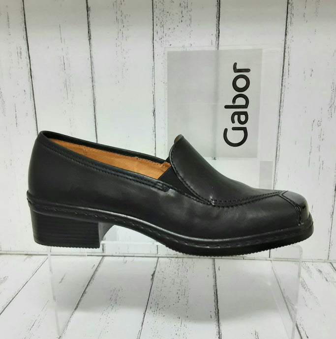 GABOR - 36.056.67 - SLIP ON HEEL SHOE - Leather - Black