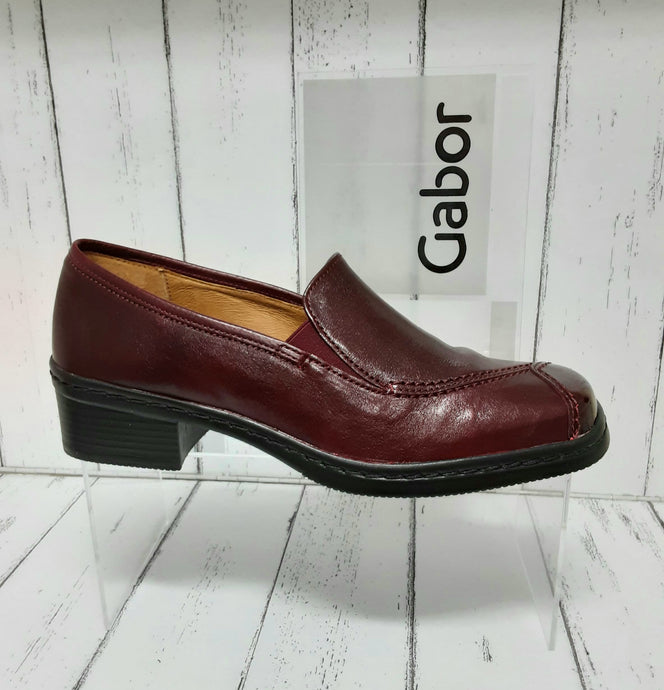 GABOR - 36.056.28 - SLIP ON HEEL SHOE - Leather - Dark Red