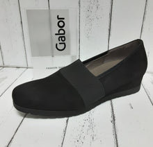 Load image into Gallery viewer, GABOR - 72.683.47 - SLIP ON WEDGE SHOE - Suede - Schwarz Black