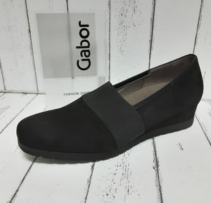 GABOR - 72.683.47 - SLIP ON WEDGE SHOE - Suede - Schwarz Black
