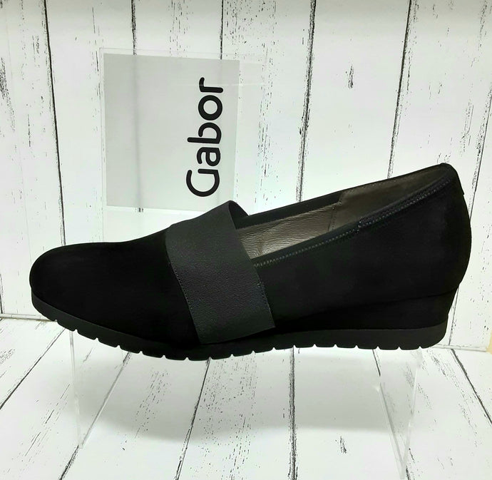 GABOR - 72.683.47 - SLIP ON WEDGE SHOE - Suede - Schwarz Black