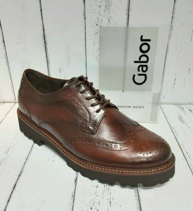 GABOR - 35.214.22 - LACE UP BROGUE SHOE - Dark Brown