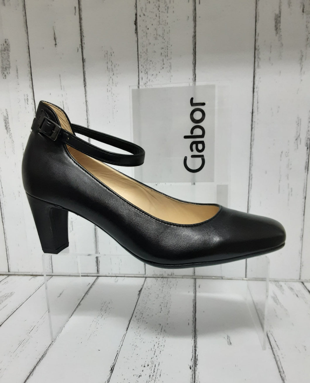 GABOR - 31.492.27 - ANKLE STRAP COURT SHOE - Leather - Black