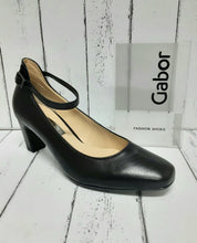 Load image into Gallery viewer, GABOR - 31.492.27 - ANKLE STRAP COURT SHOE - Leather - Black