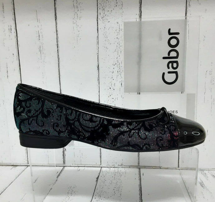 GABOR - 75.112.87 - BALLET SHOE - Leather/Patent - Petrol/Cerise/Black