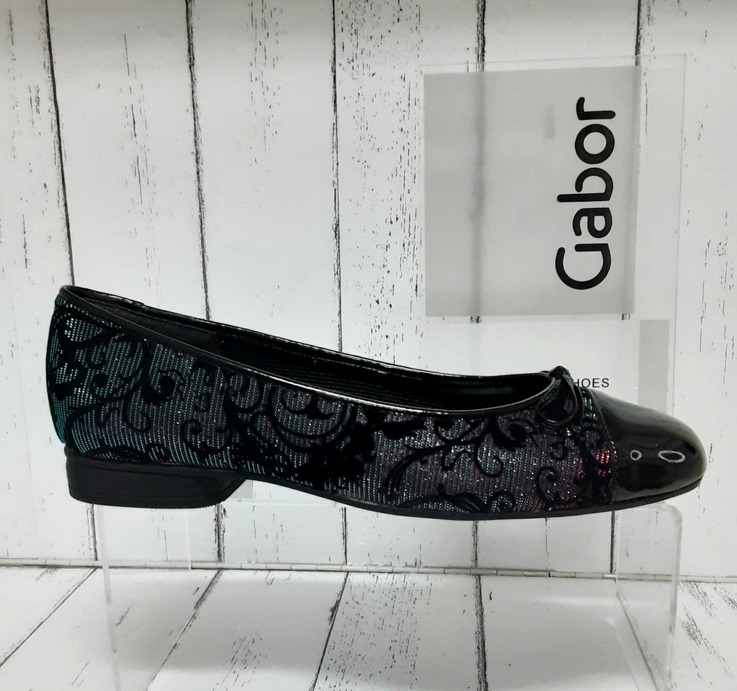 GABOR - 75.112.87 - BALLET SHOE - Leather/Patent - Petrol/Cerise/Black