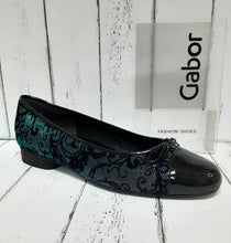 Load image into Gallery viewer, GABOR - 75.112.87 - BALLET SHOE - Leather/Patent - Petrol/Cerise/Black
