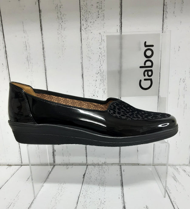 GABOR - 76.404.67 - WEDGE BALLET SHOE - Patent Leather - Black