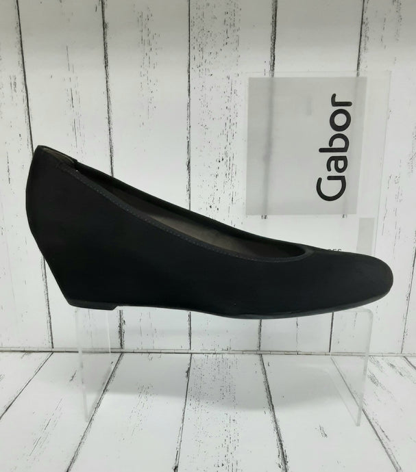 GABOR - 45.360.17 - WEDGE Nubuck Leather COURT SHOE - Schwarz (Black)