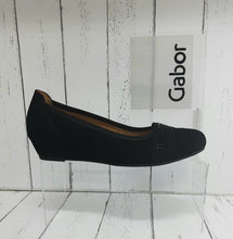 Load image into Gallery viewer, GABOR - 32.696.47 - WEDGE BALLET SHOE - Nubuck Leather - Schwarz (Black)
