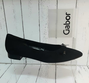 GABOR - 31.201.17 - BALLET SHOE - Nubuck Leather - Schwarz (Black)