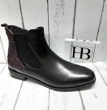 Load image into Gallery viewer, HB CANAL GRANDE - 58608 - PERCY - ANKLE BOOT - Glove Black/Vino