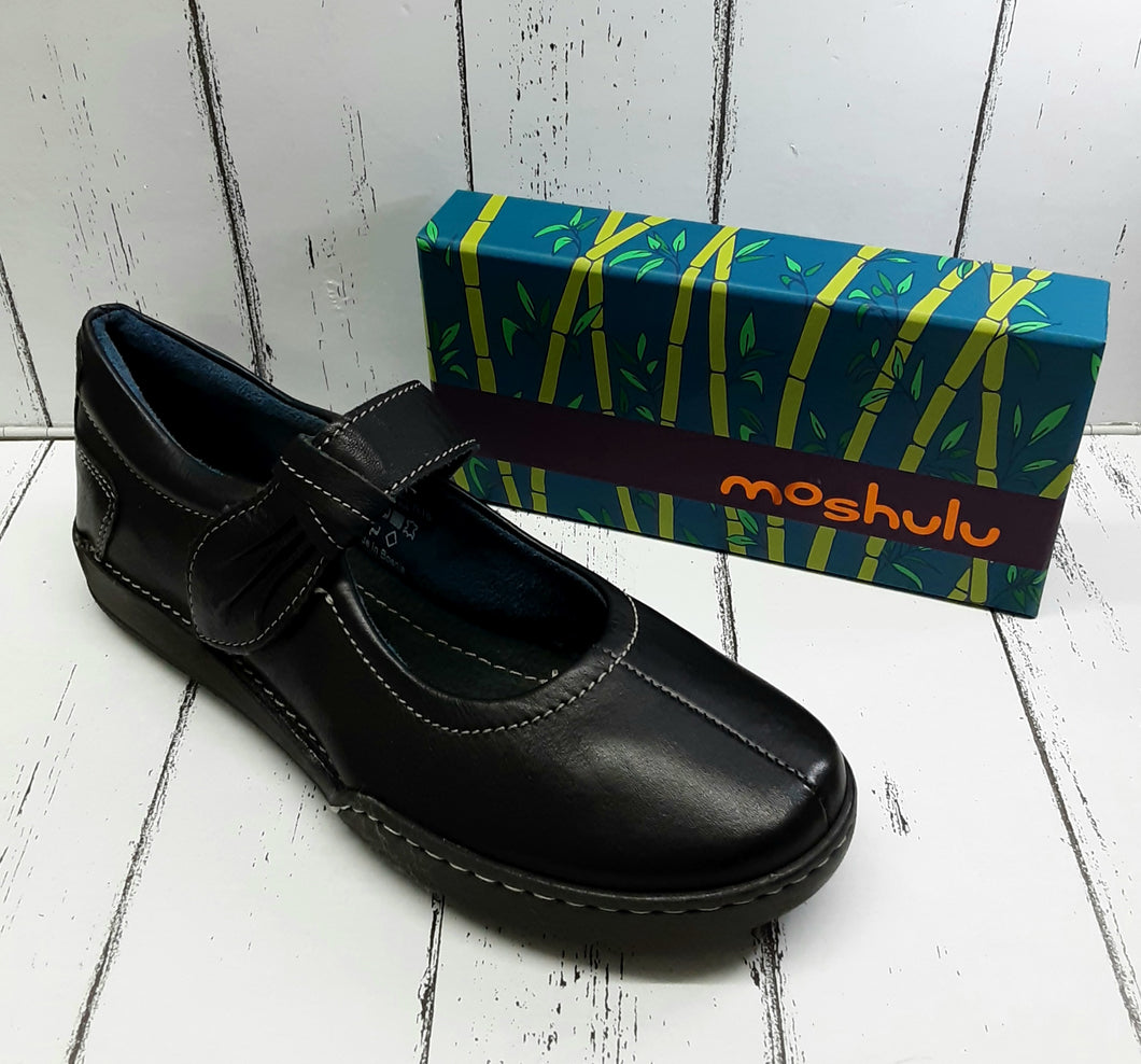 MOSHULU - CAMOMILE - 120363 - STRAP FASTENING SHOE - Leather - Black