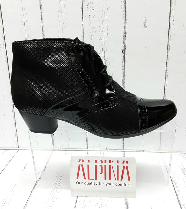 ALPINA - C99G - BRETTI - 7E31-B - Nubuck/Patent Leather - LACE UP BOOT - Black