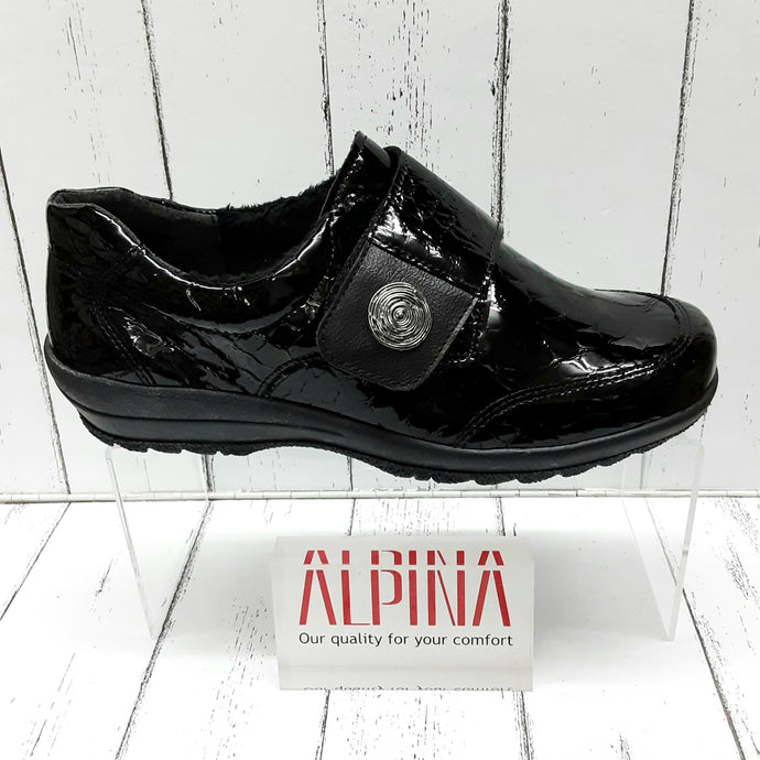 ALPINA - C99G - KINVER- 8T02-3 - Patent Leather - SINGLE STRAP SHOE - Black