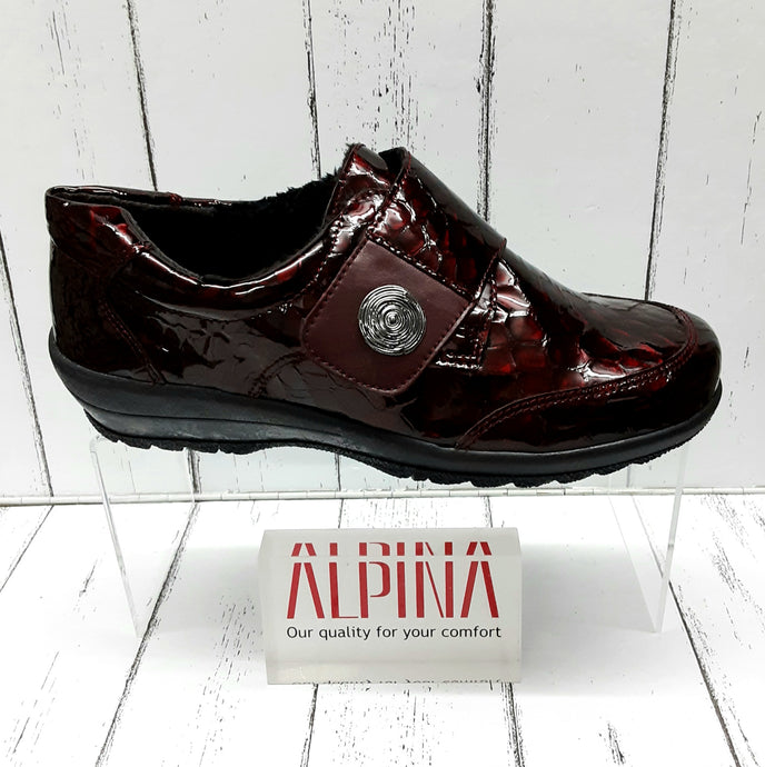 ALPINA - C99G - KINVER- 8T02-6 - Patent Leather - SINGLE STRAP SHOE - Bordo