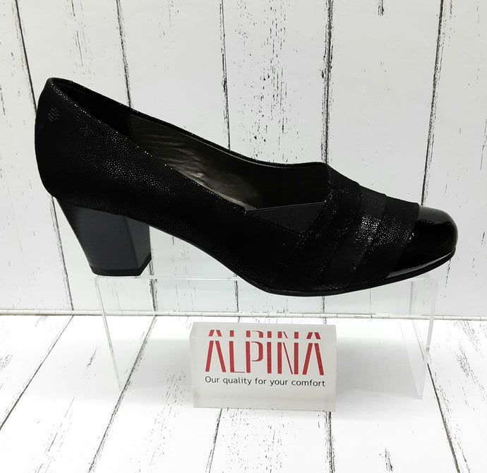 ALPINA - PAOLA G  8216-2 - Leather/Nubuck/Patent - COURT SHOE - Ocean (Navy)