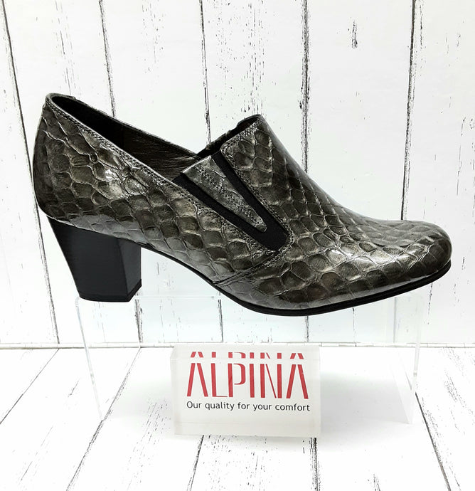 ALPINA - C99G - ACADIA  8Y77-4 - Snake Patent Leather SHOE BOOT - Grey