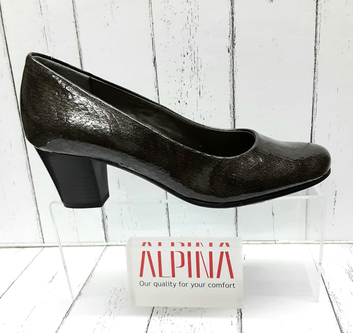 ALPINA - IDALIA G  8Y79-5 - Patent Leather COURT SHOE - G. Scuro (Grey)