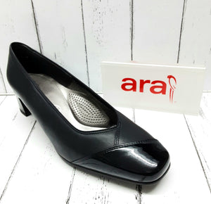 ARA - 12-41742 05H - LEATHER/PATENT COURT SHOE - Blue