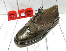 Load image into Gallery viewer, ARA - 12-41259 07F - Nubuck/Patent Leather - BROGUE SHOE - Teak/Taupe