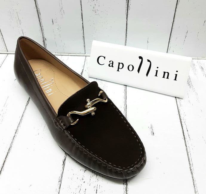 CAPOLLINI -29108 -FLO -T204 - MEAGAN - 08216 - MOCCASIN SHOE - Leather/Nubuck - Chocolate